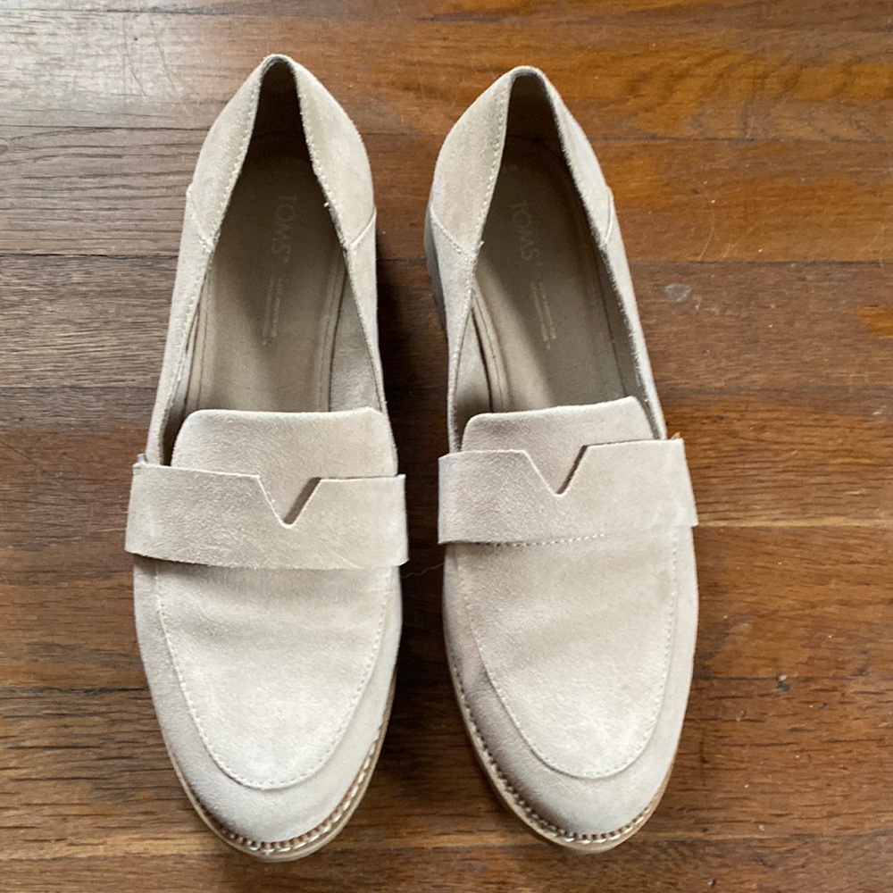 Toms Cream Suede Loafers
